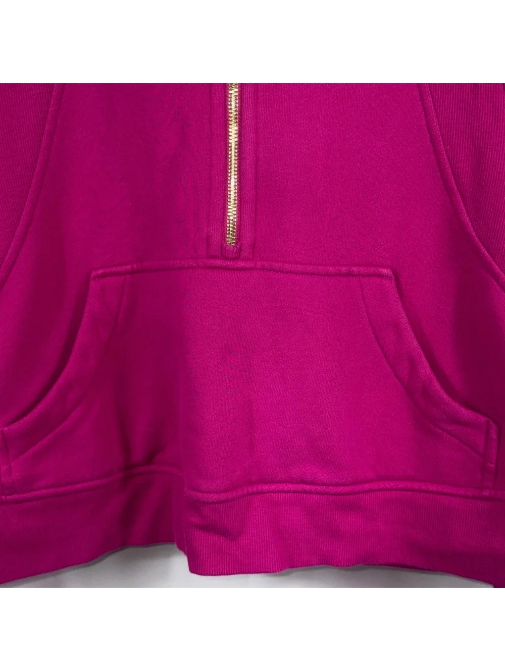 Lululemon Women’s XS/S Pink Half Zip Cropped Scuba Hoodie Gold Zip